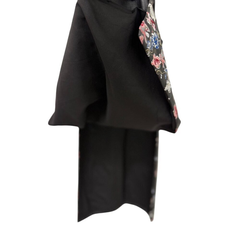 BCBG Maxazria Faux Leather Hadley Tunic Embroidered Long Black Boho Goth Size S - Picture 5 of 14